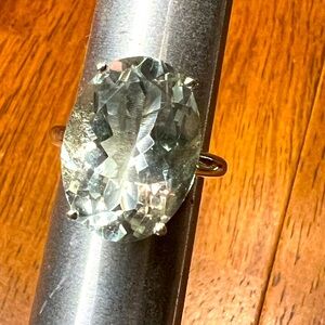 .925 pale prasiolite oval cut ring